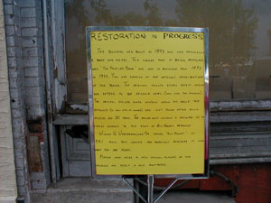 Bill's Toggery Restoration Sign