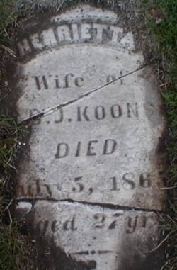 Gravestone of Henrietta Koons