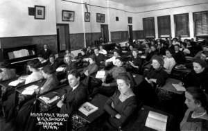 Assembly room at Shakopee High School, 1910 