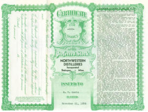 E. V. Mertz Stock Certificate  