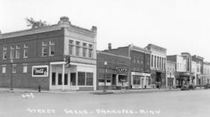 South side First Ave., looking west from Lewis St., circa 1948 