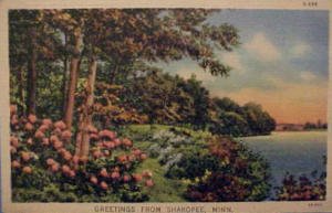 Greetings from Shakopee, Minn. postcard     