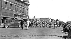 Parade on First Avenue and Lewis Street, circa 1948     