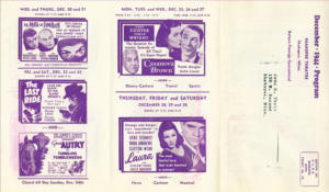 Shakopee Theatre movie ads, December 1944 