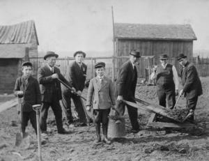 Shoveling, circa 1915     