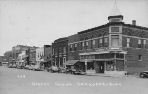 North side of First Avenue looking west from Lewis Street, 1948