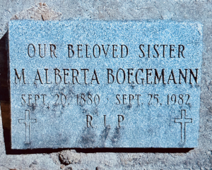 Sister Alberta Boegeann Footstone
